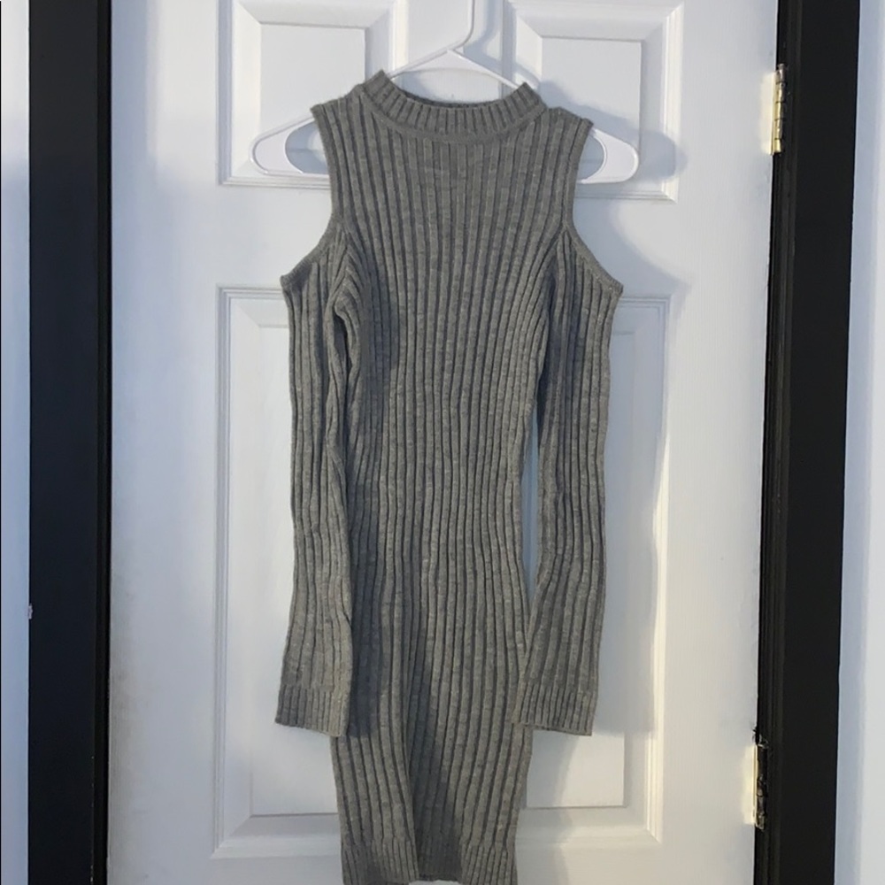 Great Cold Shoulder Sweater Dress
